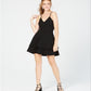 Vestido B Darlin Junior com costas rendadas e ajuste evasê, preto, tamanho 5-6