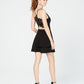 Vestido B Darlin Junior com costas rendadas e ajuste evasê, preto, tamanho 5-6