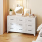9 Drawer White Metal Dresser with Quiet-Glide Rails
