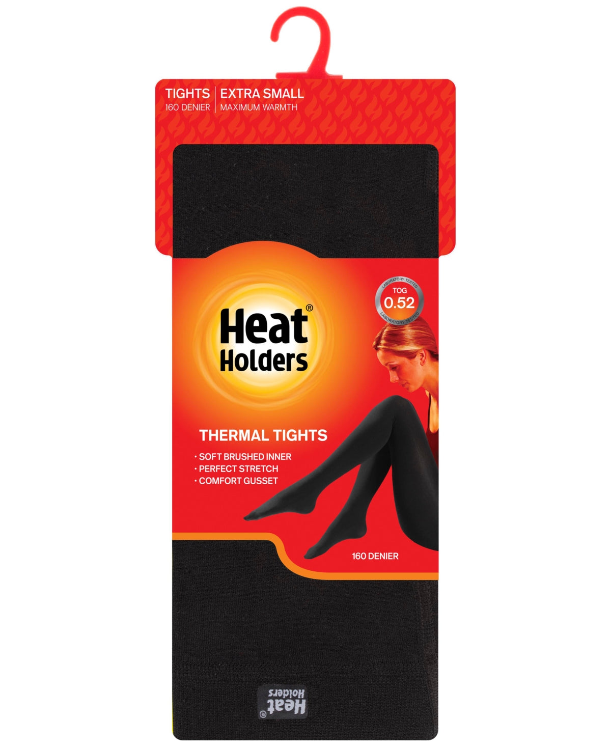 Leggings térmicas femininas Sophia Heavyweight da Heat Holders, pretas, tamanho X-S
