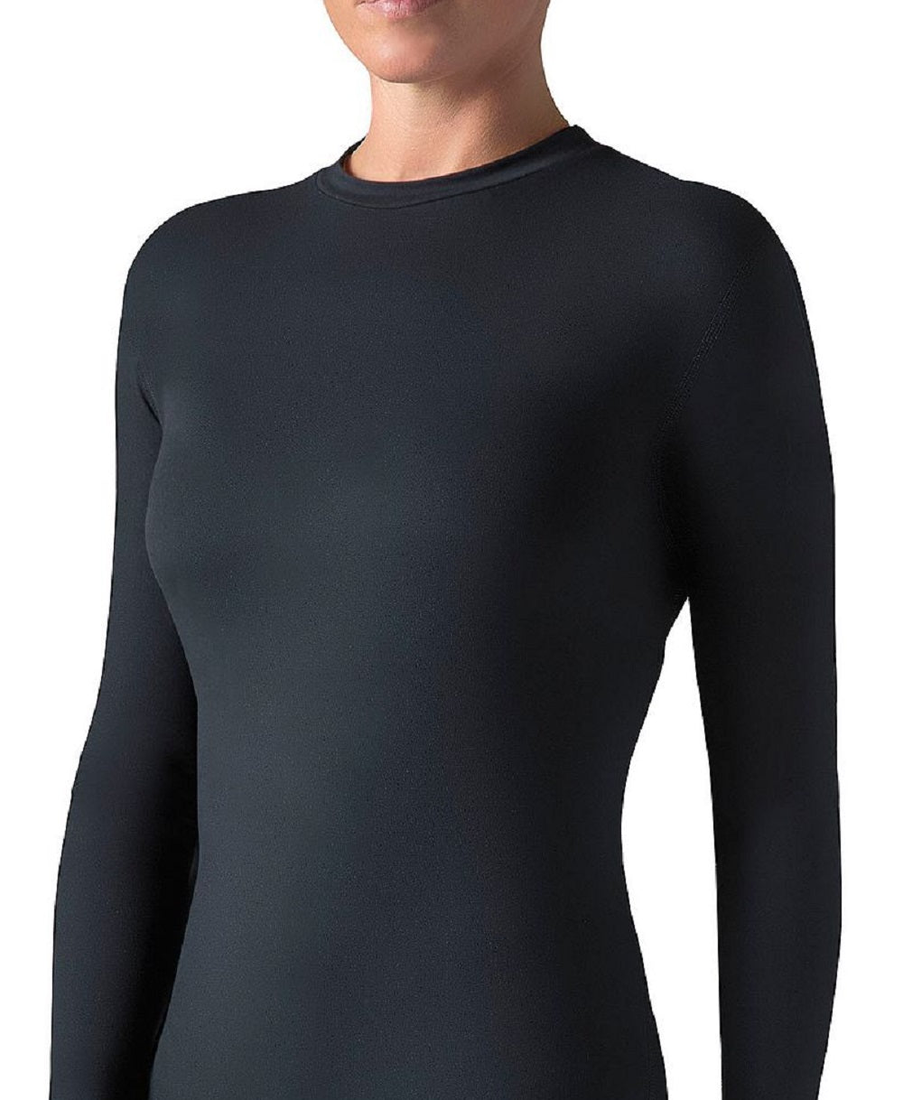 Heat Holders Tops de camada de base X Warm para mulheres, preto, tamanho pequeno