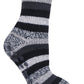 Meias femininas Heat Holders Petúnia Stripe Crew Slipper pretas tamanho 5-9