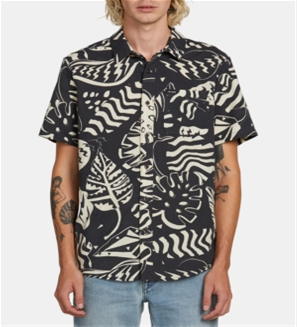 Camisa esportiva masculina Volcom Scrap preta tamanho M