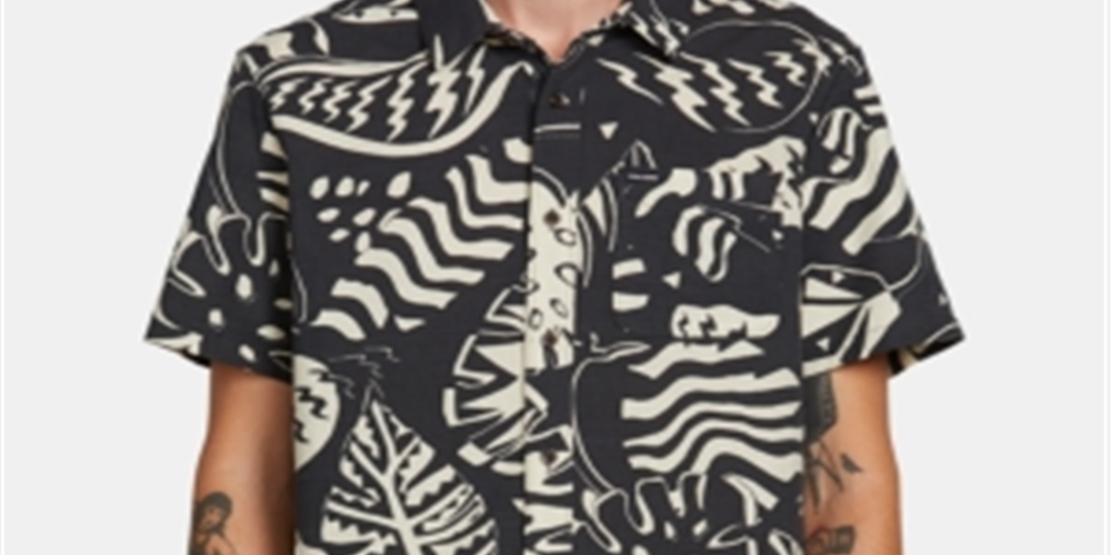 Camisa esportiva masculina Volcom Scrap preta tamanho M