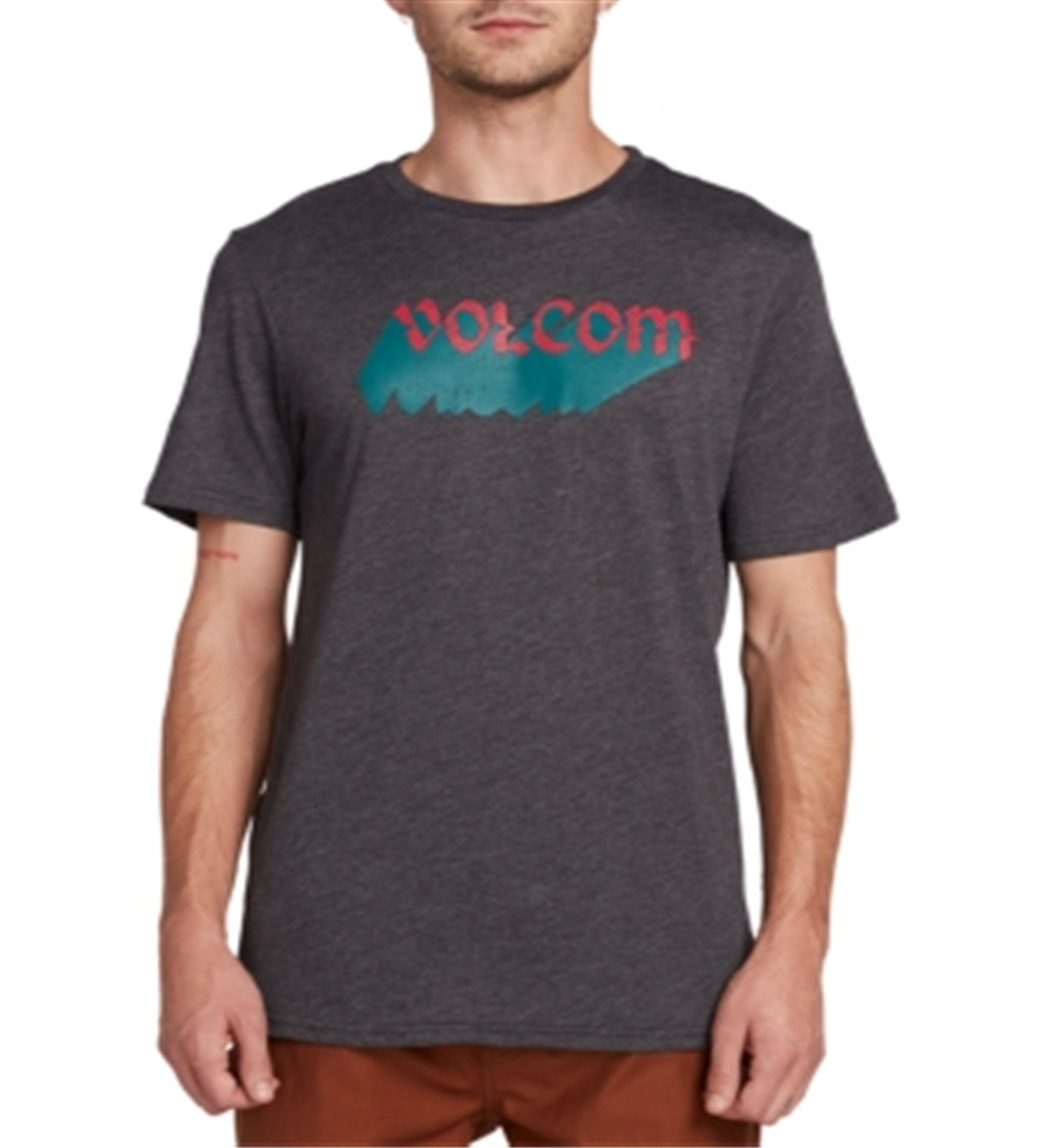 Camiseta gráfica com logotipo Night Creep da Volcom masculina, cinza, tamanho grande