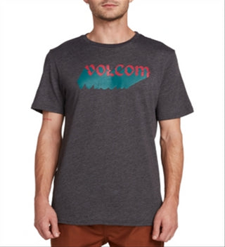 Camiseta gráfica com logotipo Night Creep da Volcom masculina, cinza, tamanho grande