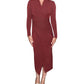 Vestido envelope falso de malha Bret Sparkle para mulheres, tamanho pequeno, vermelho, Rachel Roy