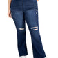 Calça flare feminina Tinseltown, tamanho 24W, azul