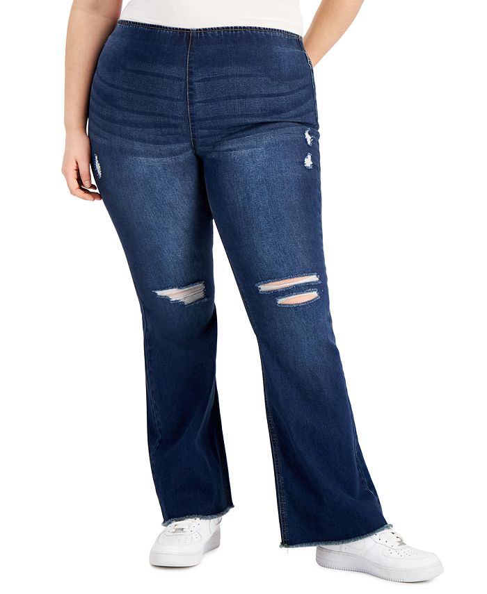 Calça flare feminina Tinseltown, tamanho 24W, azul
