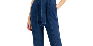 Macacão jeans com cinto Tinseltown Junior's azul tamanho M
