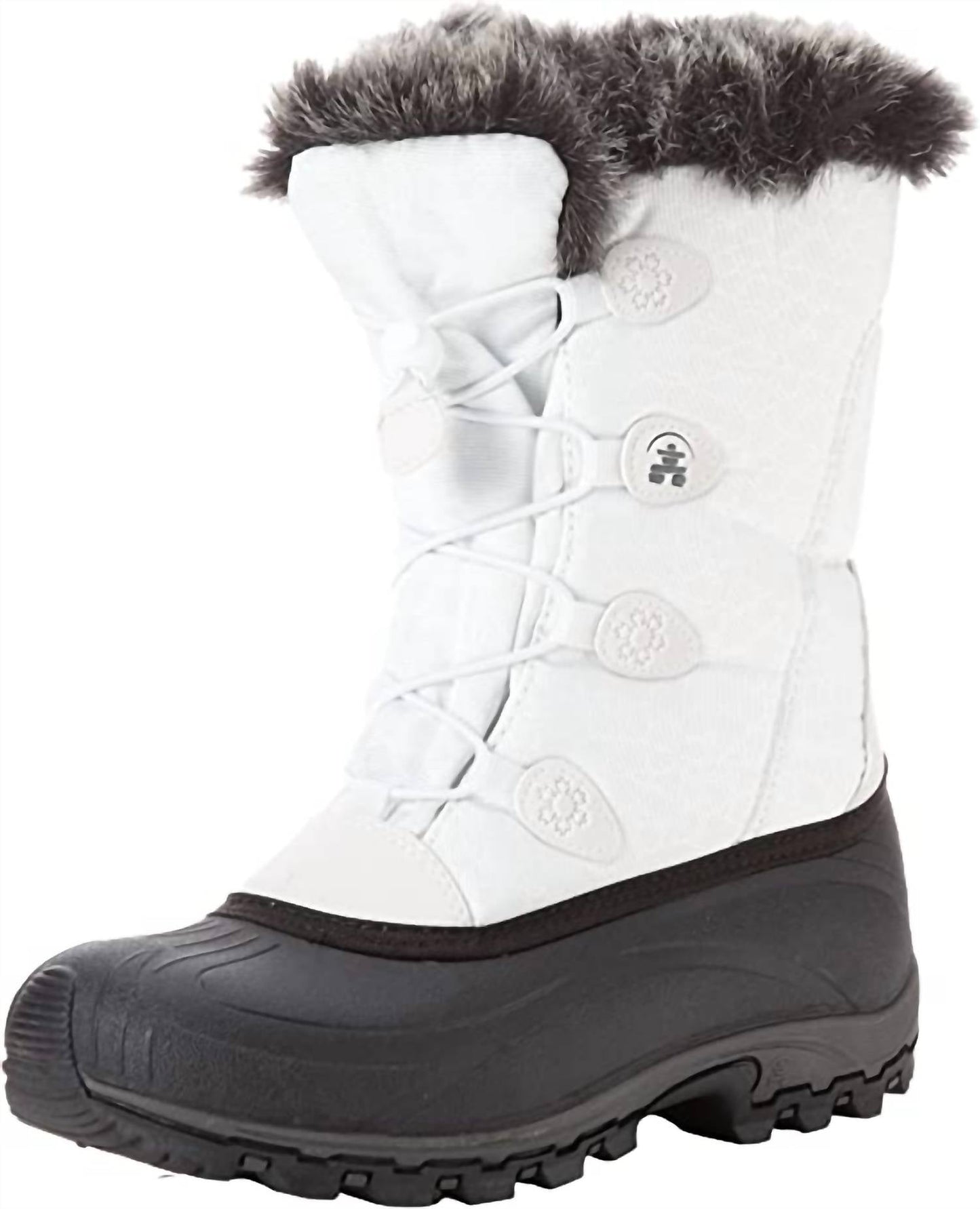 Kamik - Women's Momentum Pull On Rounded Toe Waterproof Fur Trim Ankle Snow Boots