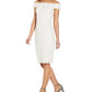 Vestido tubinho com contas e ombro de fora feminino Adrianna Papell, branco, tamanho 4
