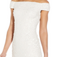 Vestido tubinho com contas e ombro de fora feminino Adrianna Papell, branco, tamanho 4