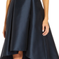 Vestido feminino Adrianna Papell com strass, comprimento alto e baixo, azul, tamanho 16