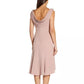 Vestido feminino Adrianna Papell de malha metálica com decote nas costas e ajuste evasê, rosa, tamanho 6