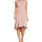Vestido tubinho metálico feminino Adrianna Papell, rosa, tamanho 12