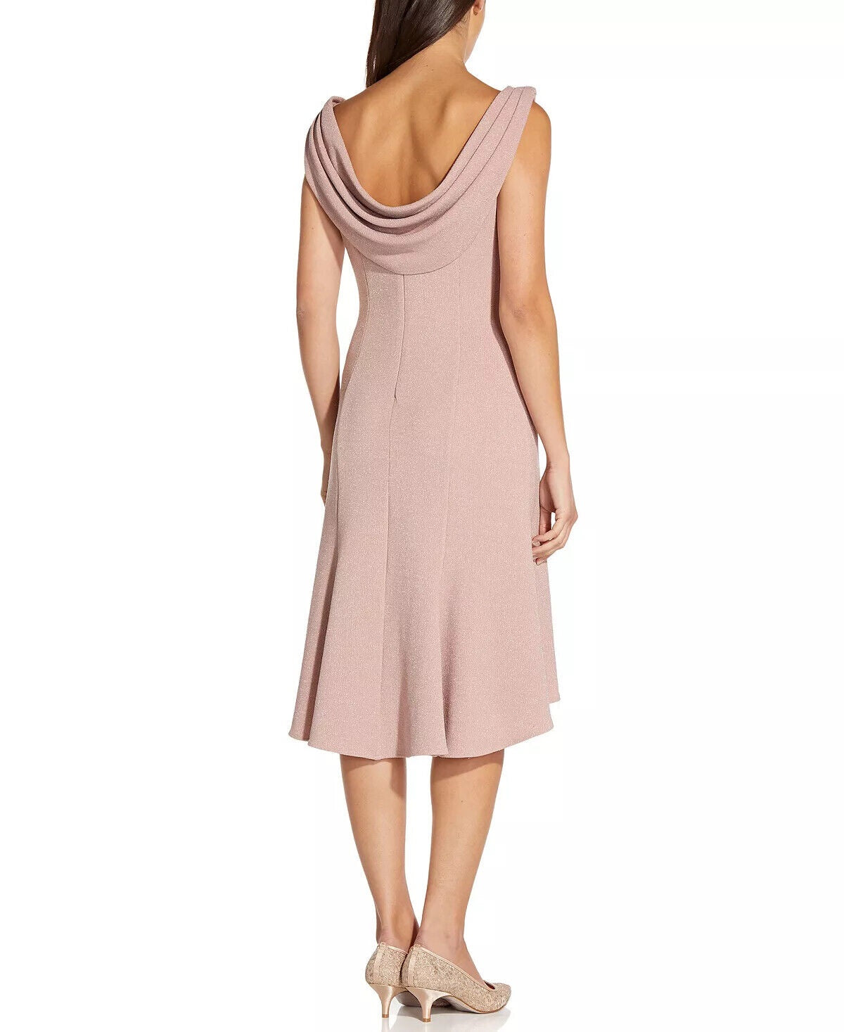 Vestido tubinho metálico feminino Adrianna Papell, rosa, tamanho 12