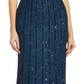 Vestido feminino Adrianna Papell com um ombro só e detalhes em azul, tamanho 2