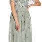 Vestido feminino de malha com contas estilo boho Adrianna Papell, azul, tamanho 4