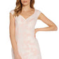 Vestido tubinho floral metálico feminino Adrianna Papell, rosa, tamanho 6