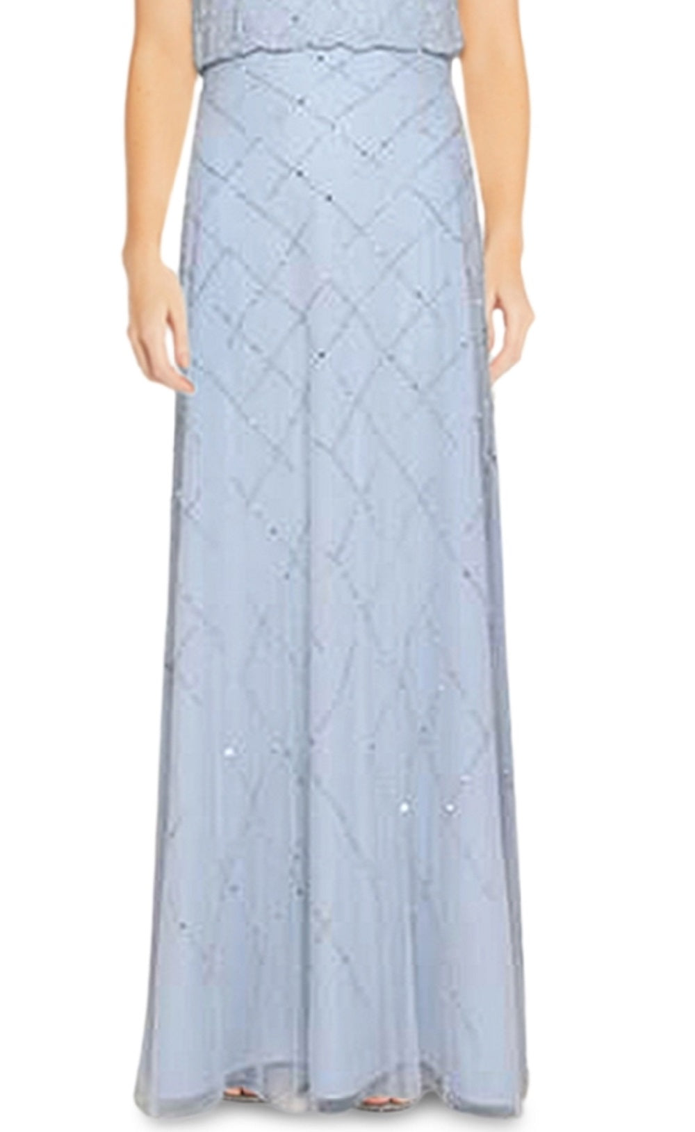Vestido Blusão Feminino Adrianna Papell Azul com Contas Tamanho 2
