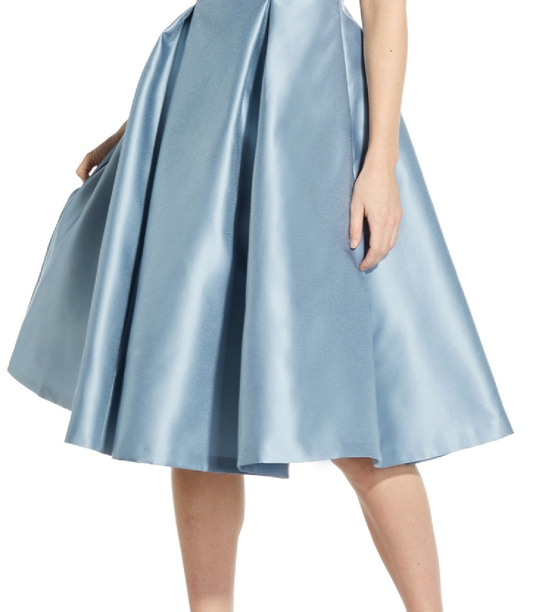 Vestido feminino Adrianna Papell com decote canoa evasê, azul, tamanho 8