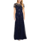 Vestido de festa feminino Adrianna Papell azul com contas, tamanho 8