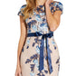 Vestido tubinho bordado feminino Adrianna Papell, azul, tamanho 14