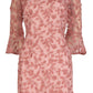 Vestido tubinho bordado ombro a ombro Adrianna Papell feminino rosa tamanho 4