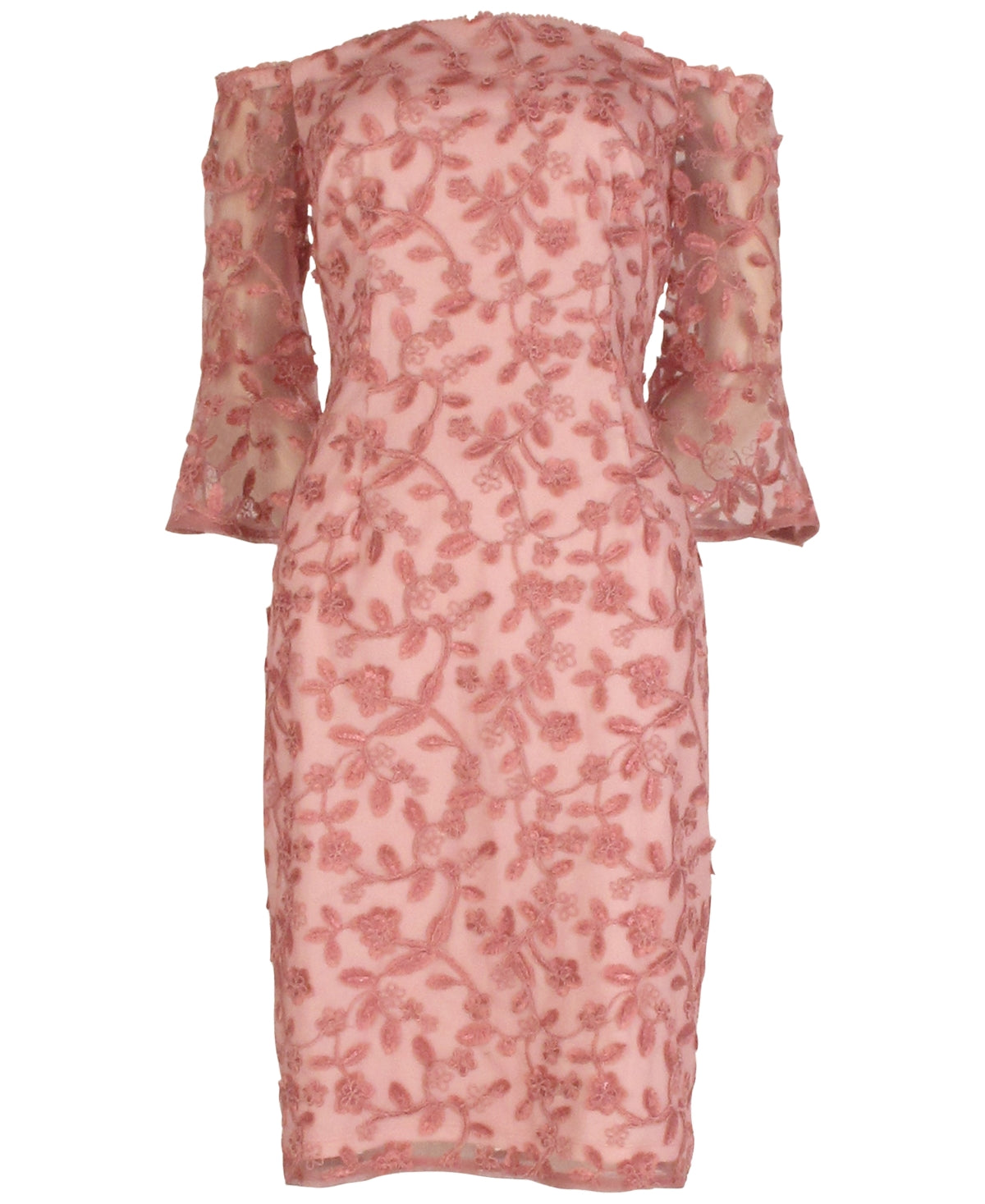 Vestido tubinho bordado ombro a ombro Adrianna Papell feminino rosa tamanho 4
