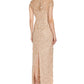 Vestido feminino metálico bordado Adrianna Papell, marrom, tamanho 0