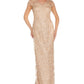 Vestido feminino metálico bordado Adrianna Papell, marrom, tamanho 0