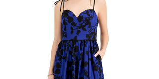 Aidan By Aidan Mattox Women's Embroidered Maxi Dress Blue Size 14