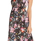 Vestido de noite longo com decote halter, sem mangas, com recortes florais, forro em camadas, preto, tamanho 6, da Aidan By Aidan Mattox