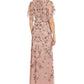 Vestido feminino Adrianna Papell com lantejoulas e contas, rosa, tamanho 6