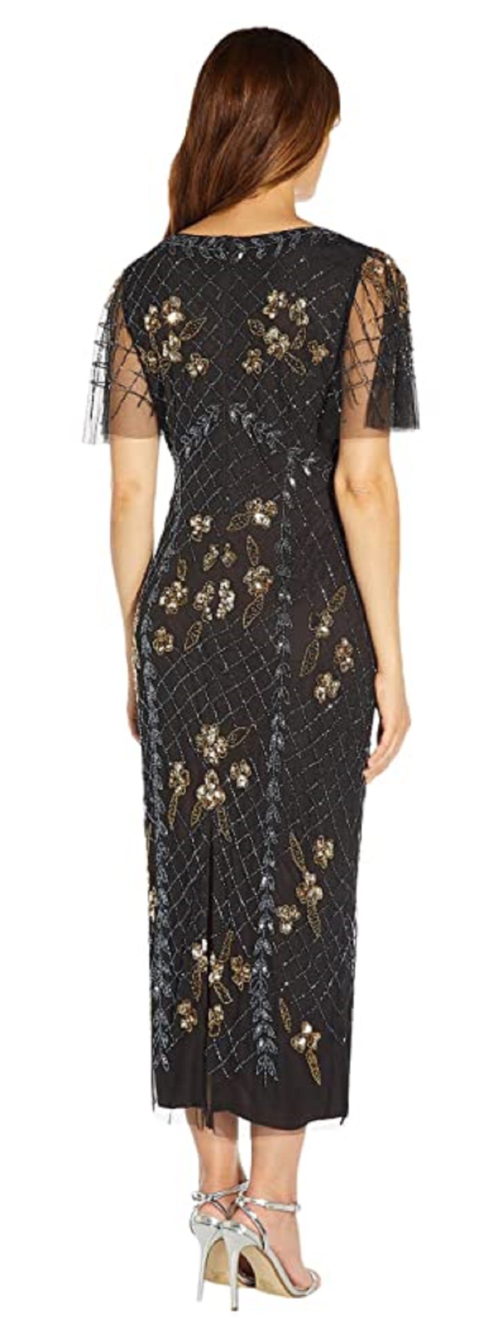 Vestido tubinho com detalhes Adrianna Papell feminino, preto, tamanho 10