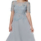 Vestido de coquetel feminino Adrianna Papell com contas, azul, tamanho 4