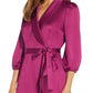 Vestido feminino Adrianna Papell de cetim crepe falso, roxo, tamanho 4
