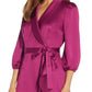 Vestido feminino Adrianna Papell de cetim crepe falso, roxo, tamanho 14