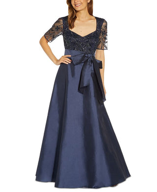 Adrianna Papell Women's Embellished Bodice Ball Gown Blue Size 2