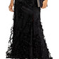 Vestido sereia com apliques florais femininos Aidan By Aidan Mattox, preto, tamanho 8