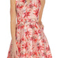 Vestido floral feminino Adrianna Papell, ajuste evasê, rosa, tamanho 16