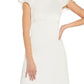 Vestido midi de crepe de cetim com babados Adrianna Papell feminino, branco, tamanho 2