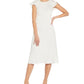 Vestido midi de crepe de cetim com babados Adrianna Papell feminino, branco, tamanho 2