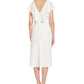 Vestido midi de crepe de cetim com babados Adrianna Papell feminino, branco, tamanho 12