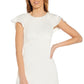 Vestido midi de crepe de cetim com babados Adrianna Papell feminino, branco, tamanho 12
