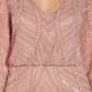 Blusa feminina Adrianna Papell com decote em V e detalhes em renda, rosa, tamanho 0