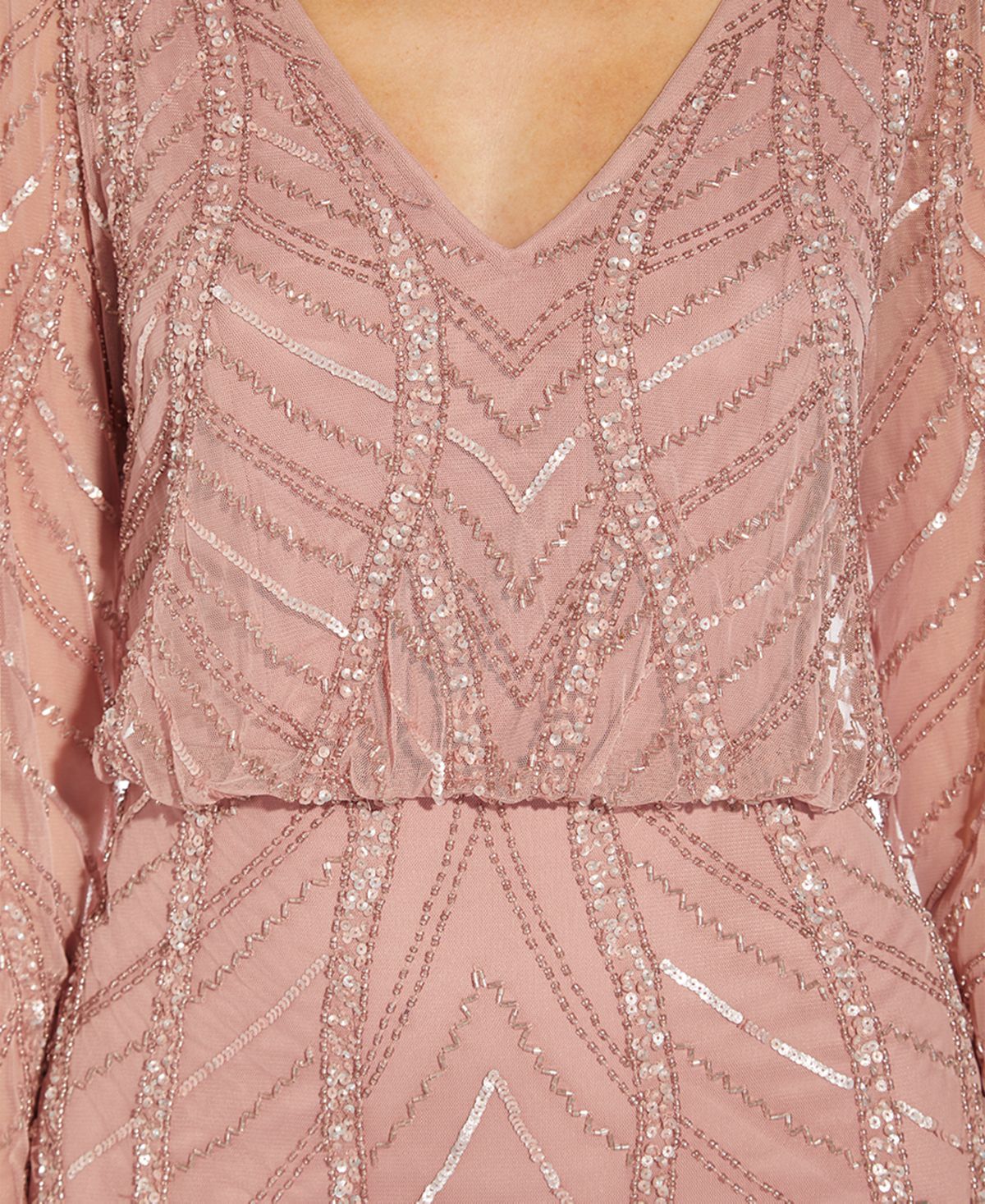 Blusa feminina Adrianna Papell com decote em V e detalhes em renda, rosa, tamanho 0