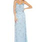 Vestido Blusão Feminino Adrianna Papell Azul Embelezado Tamanho 10