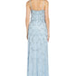 Vestido Blusão Feminino Adrianna Papell Azul Embelezado Tamanho 10